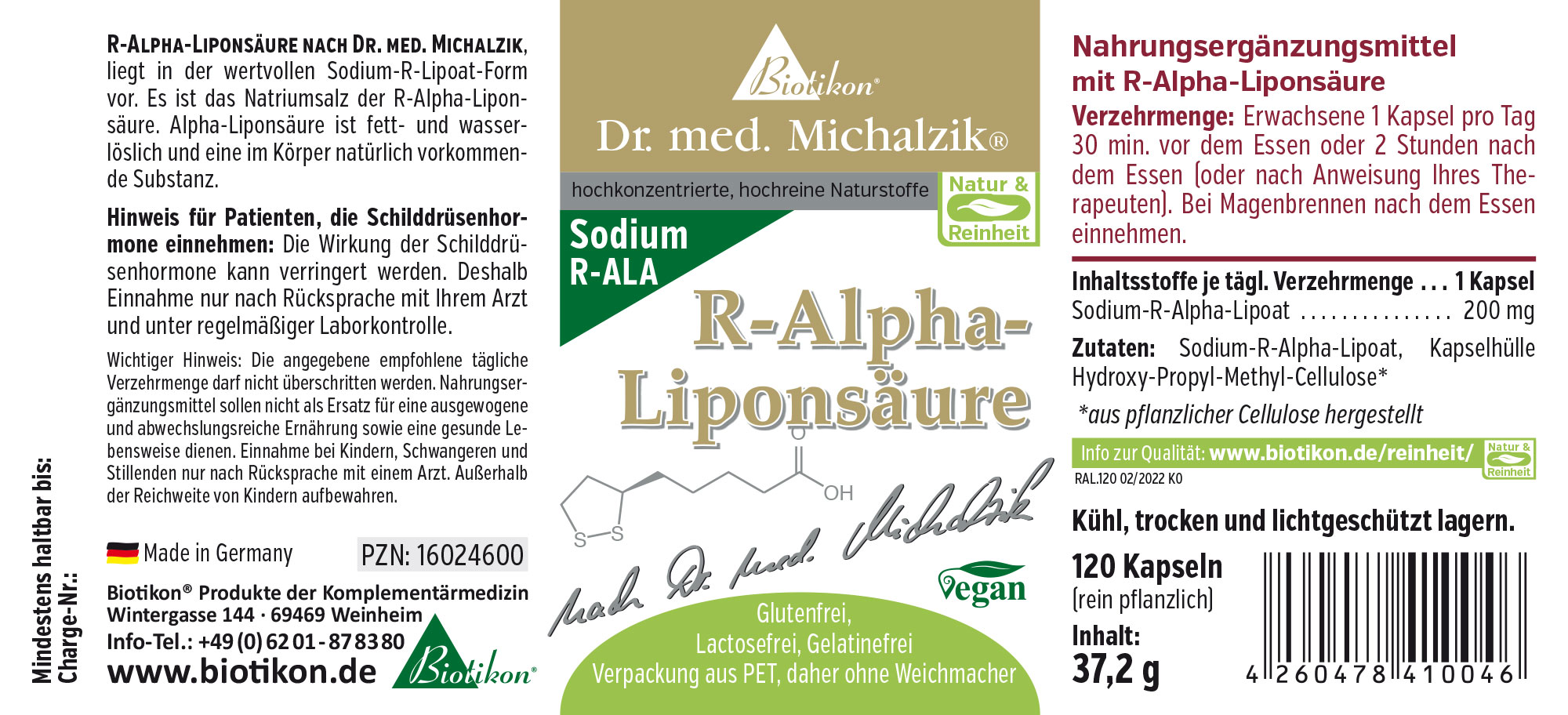 R-Alpha-Liponsäure nach Dr. med. Michalzik