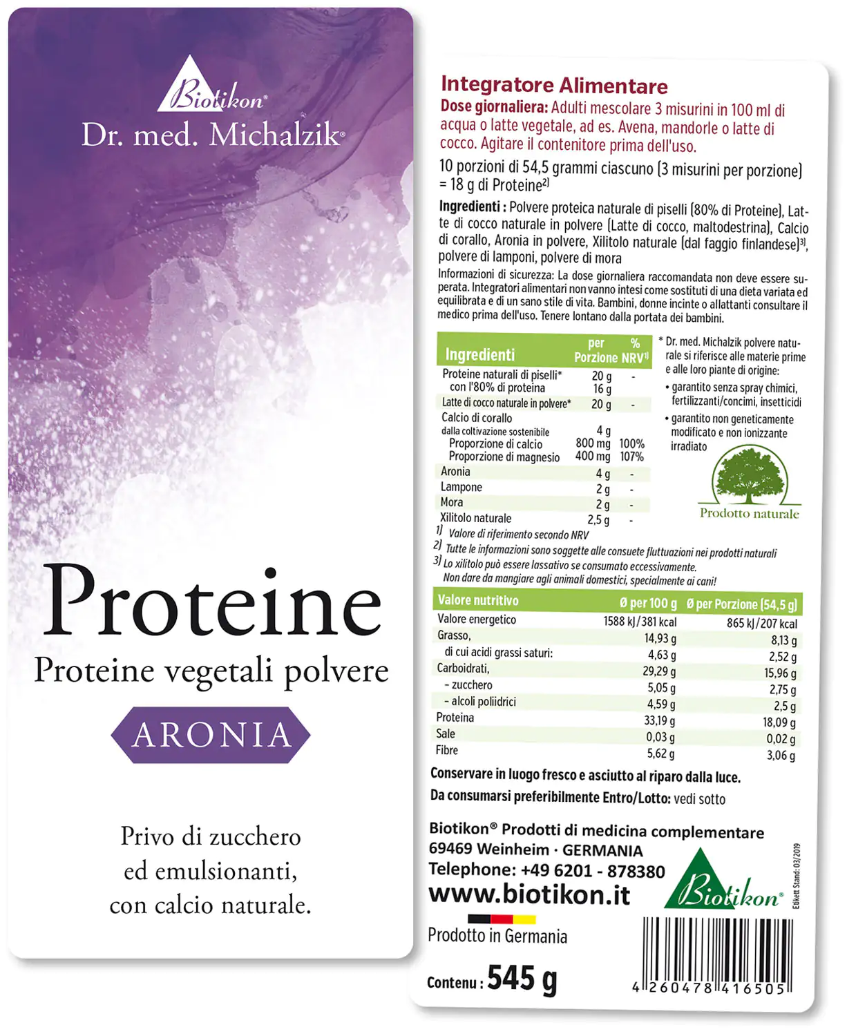 Proteine - 3-pack, 2x Noce di cocco + Aronia
